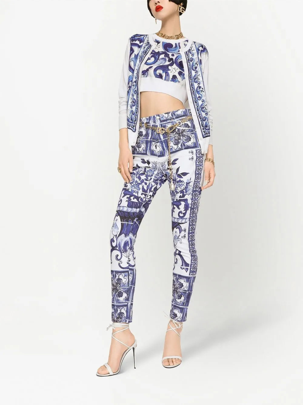Grace Majolica-Print Skinny Jeans