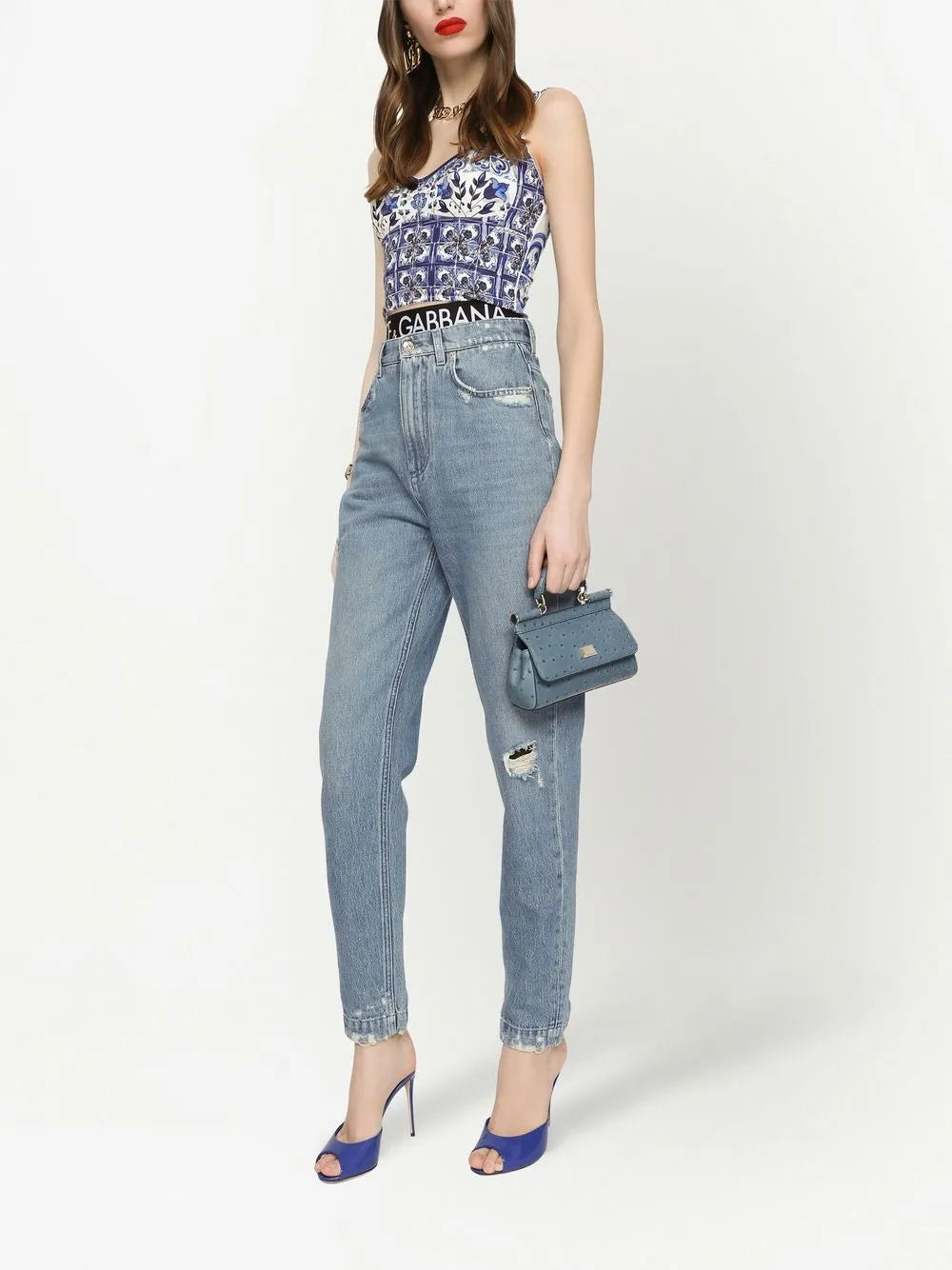 Mini-Ripped Detail Jeans