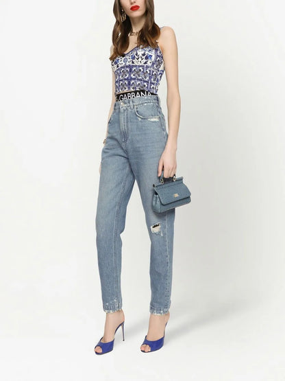 Mini-Ripped Detail Jeans