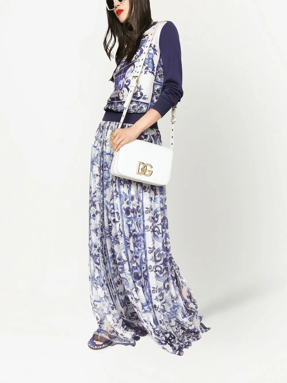 Majolica-Print Silk Jumper