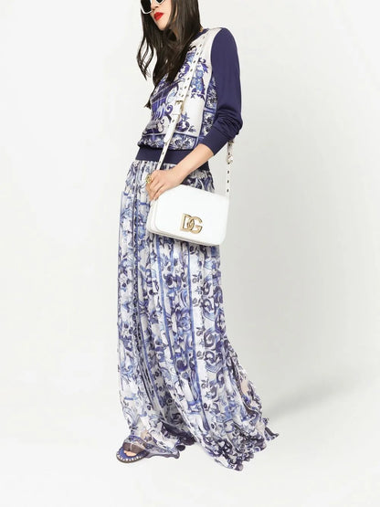 Majolica-Print Silk Jumper