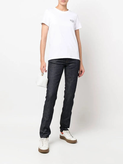 Contrasting-Stitch Detail Jeans