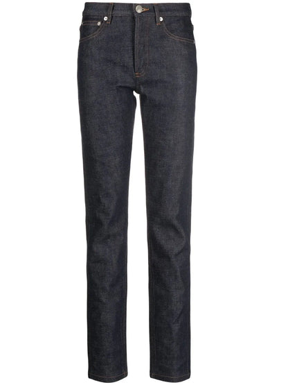 Contrasting-Stitch Detail Jeans