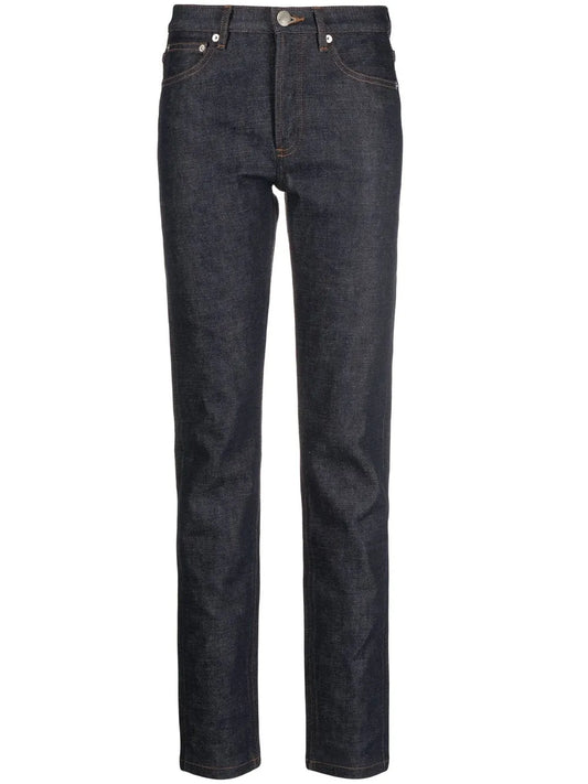 Contrasting-Stitch Detail Jeans