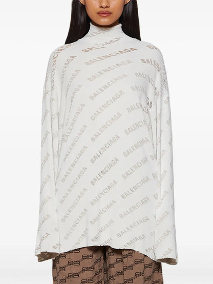 Logo-Print Ribbed-Knit Jumper