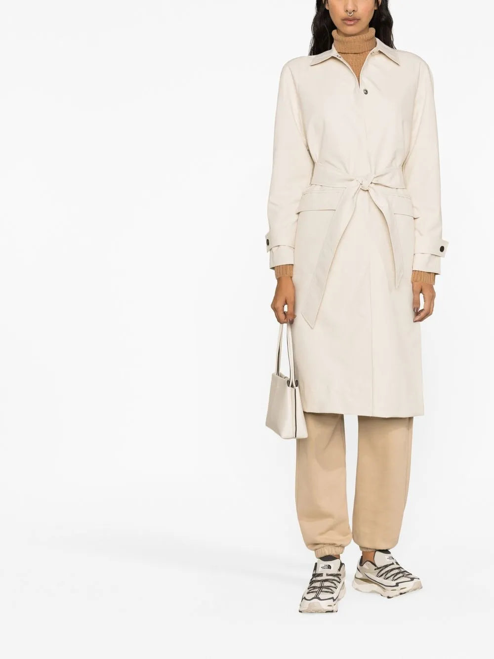 Single-Breasted Belted-Waist Coat