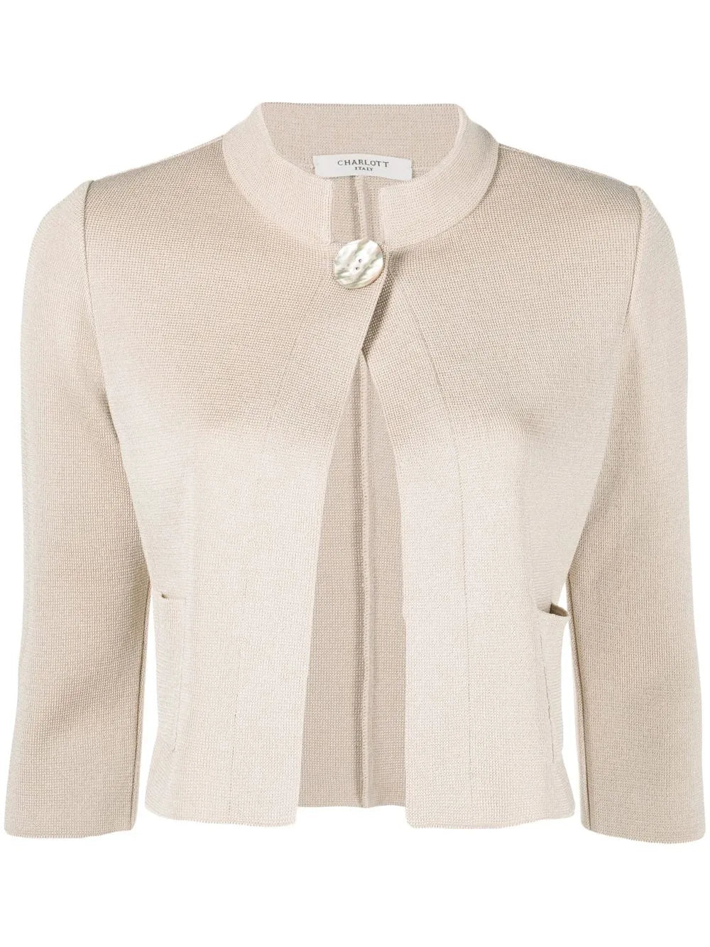 Single-Button Three Quarter Sleeves Cardigan