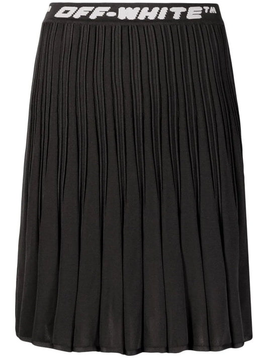 Logo Band Pleated Skirt