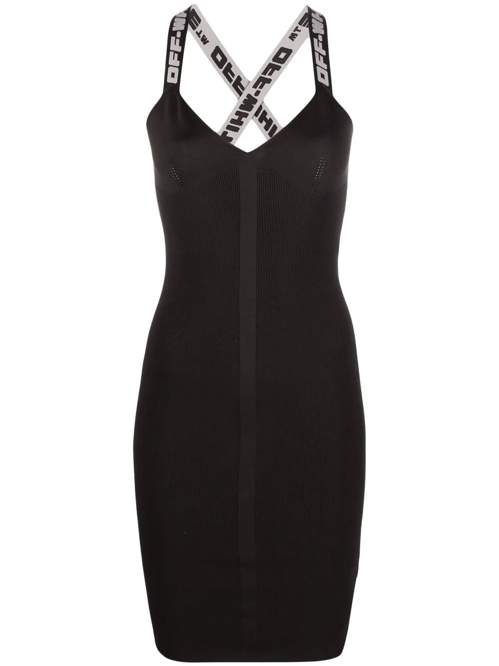 Logo Straps V-Neck Mini Dress