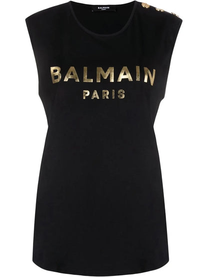 Logo-Print Sleeveless T-Shirt