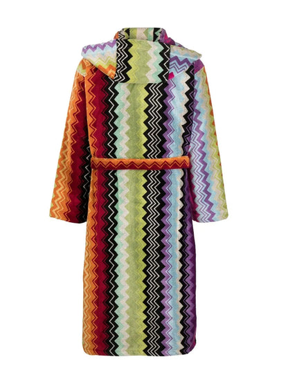 Zig-Zag Print Bath Robe