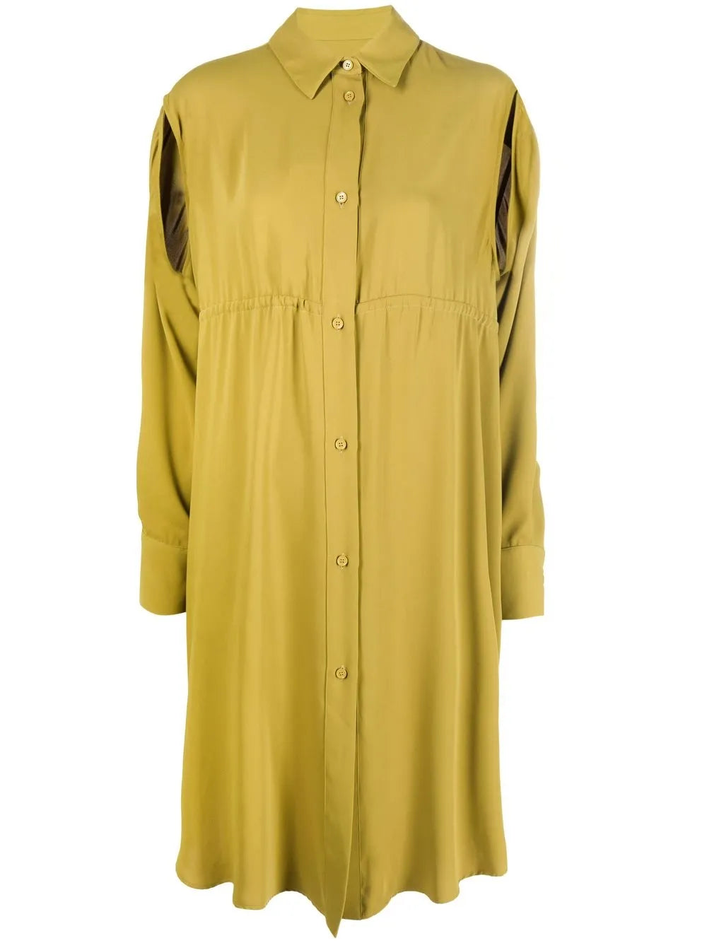 Slit-Sleeved Shirt Dress
