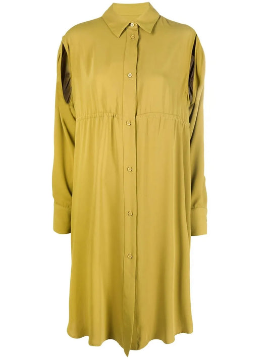 Slit-Sleeved Shirt Dress