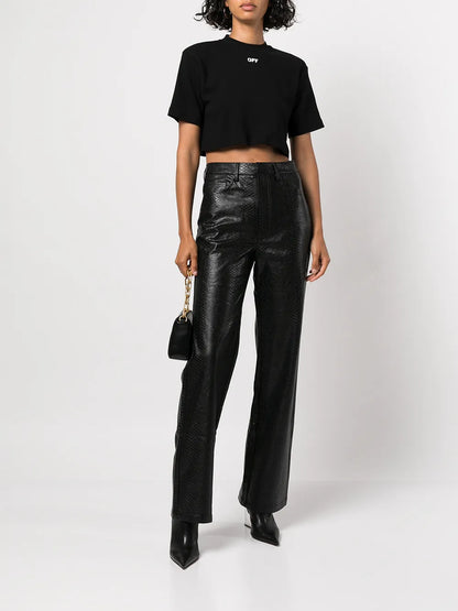 Cropped Logo-Print T-Shirt