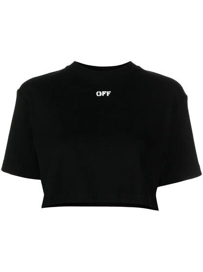 Cropped Logo-Print T-Shirt