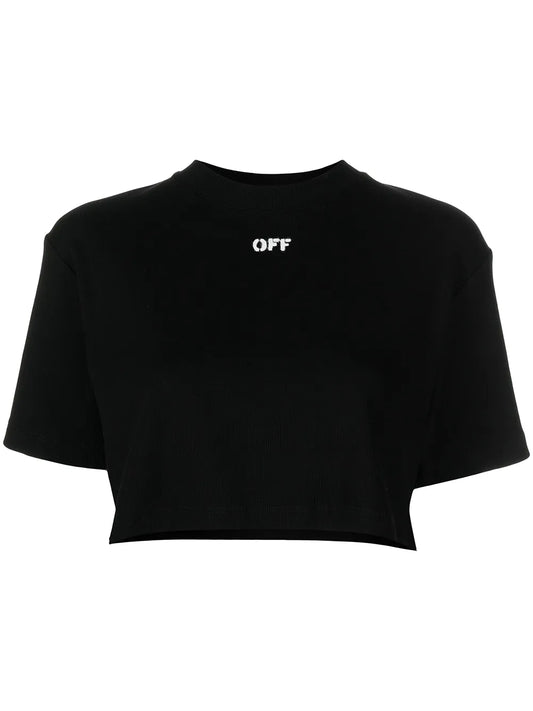 Cropped Logo-Print T-Shirt