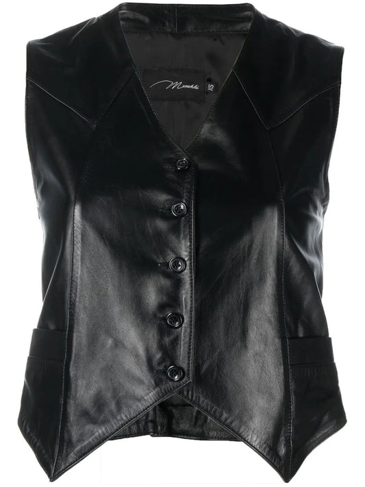 Harlow Cropped Leather Vest
