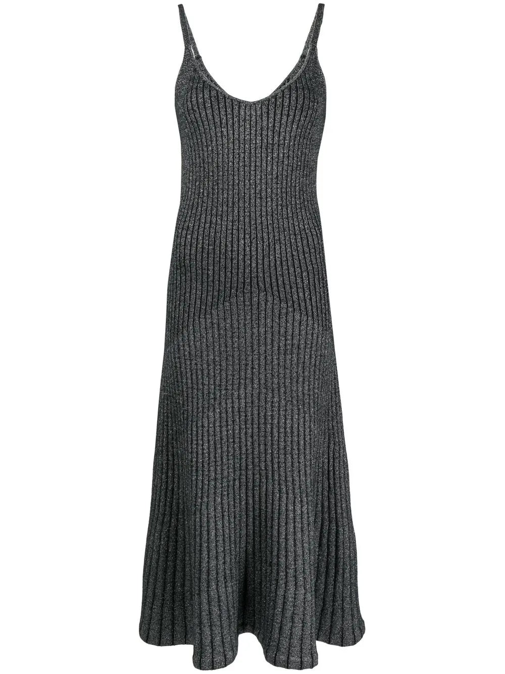 Lurex-Knit Detail Midi Dress