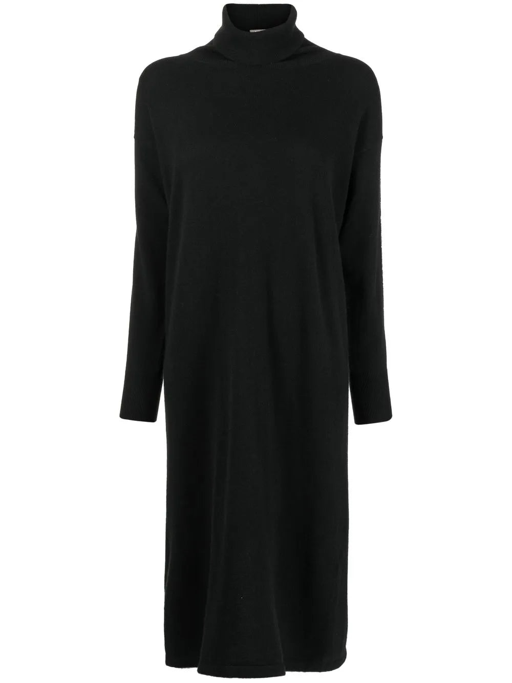 Roll-Neck Cashmere Midi Dress