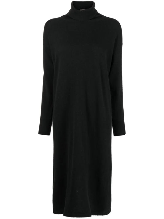 Roll-Neck Cashmere Midi Dress