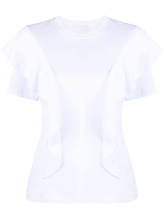 Ruffled Cotton T-Shirt