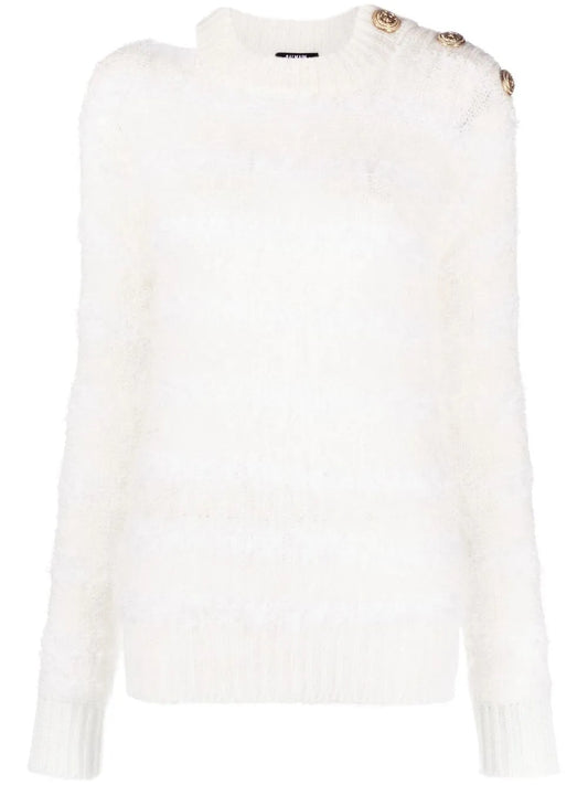 Buttoned Crew-Neck Jumper
