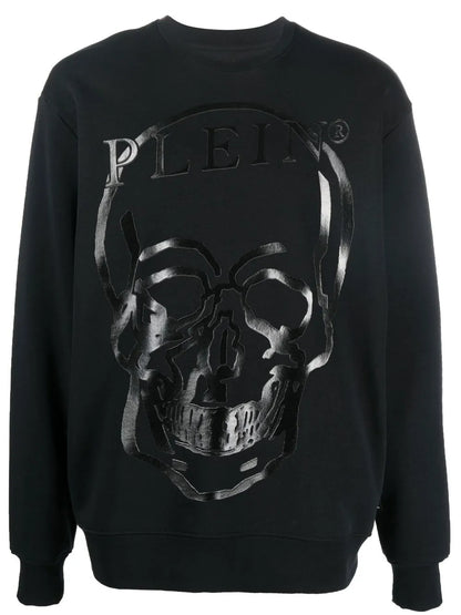 Skull-Print Crew Neck Sweatshirt