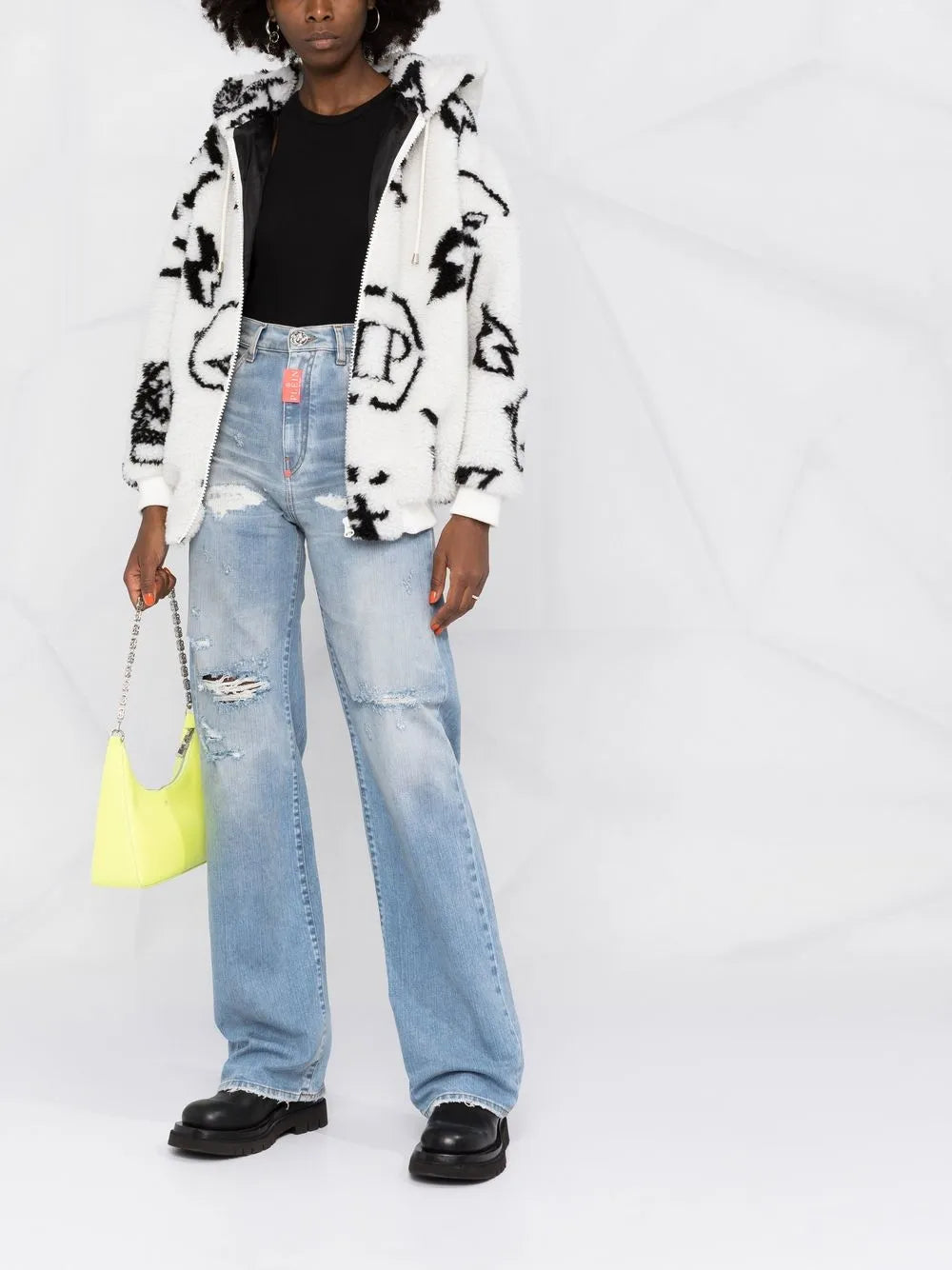 Ripped-Detail Denim Jeans