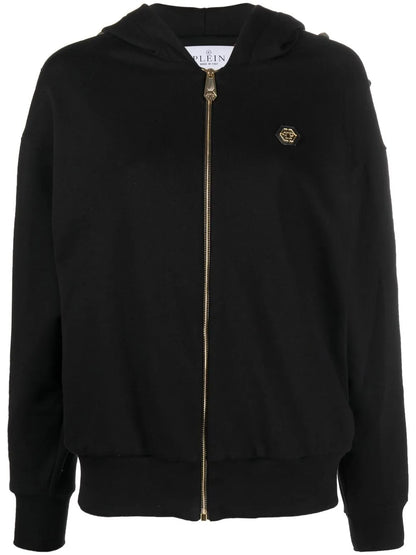 Studded Zip-Front Hoodie