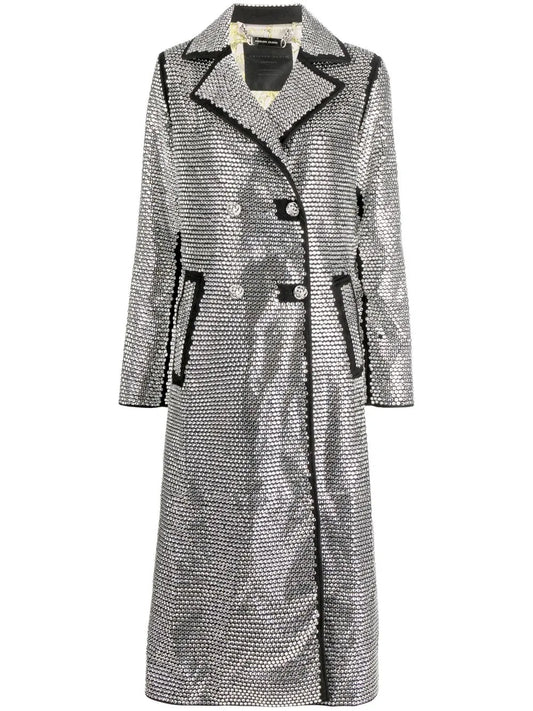 Crystal-Embellished Long Coat