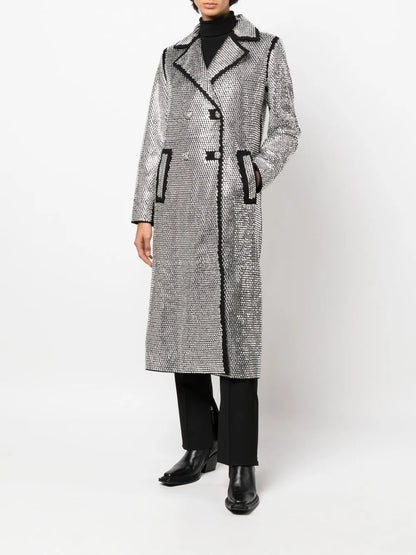 Crystal-Embellished Long Coat