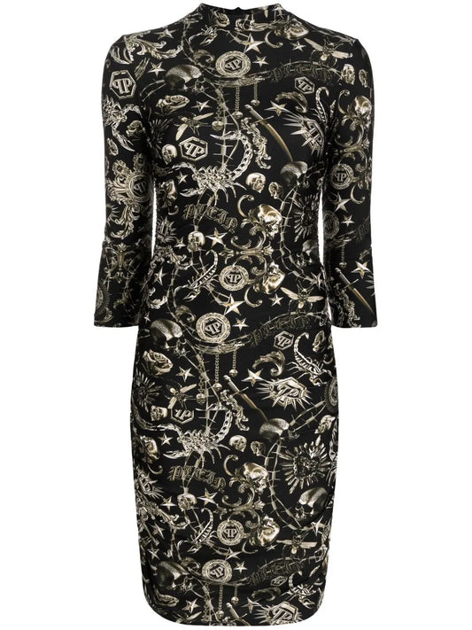 Scorpion-Print Mini Dress