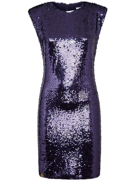 Sequin-Embellished Sleeveless Dress