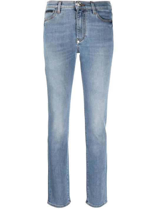 Mid-Rise Slim-Cut Jeans