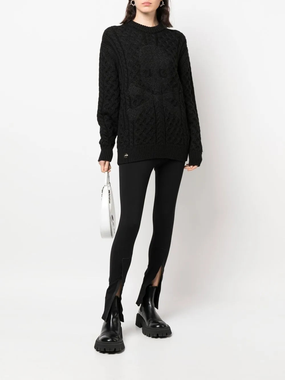 Embossed Skull Wool Jumper