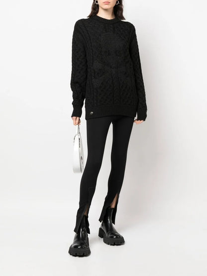 Embossed Skull Wool Jumper