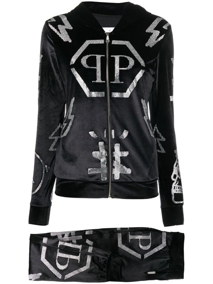 Logo-Studded Hoodie Tracksuit
