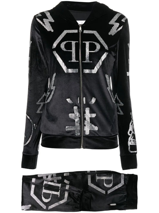Logo-Studded Hoodie Tracksuit