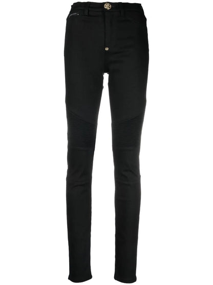Biker High-Waisted Skinny Jeans