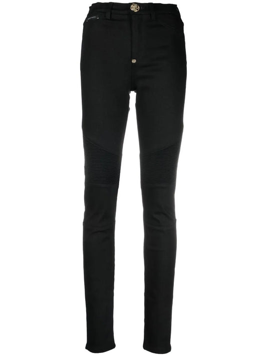 Biker High-Waisted Skinny Jeans