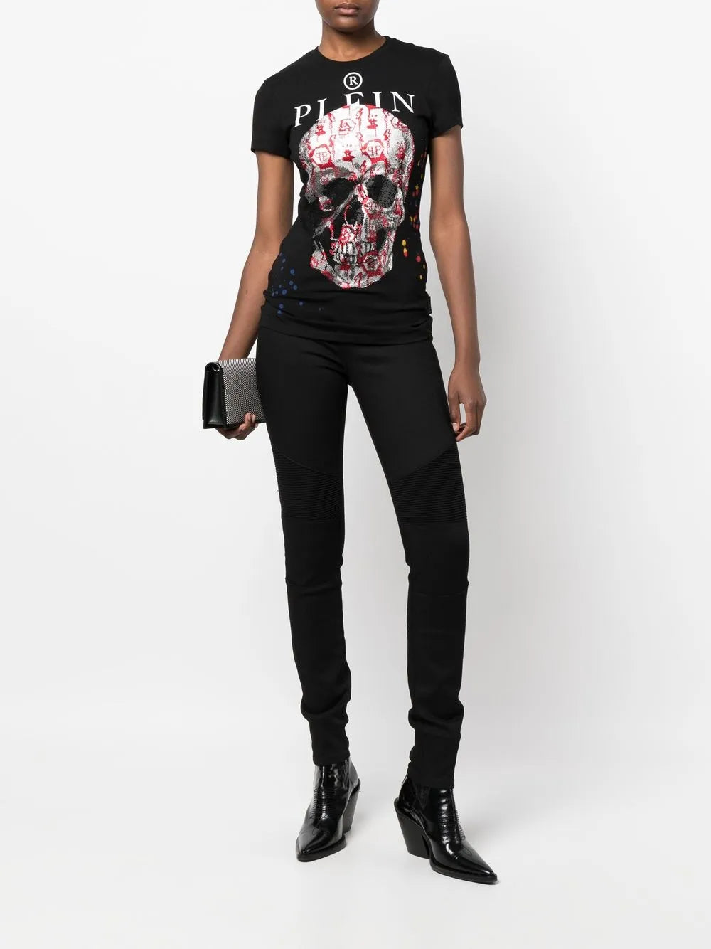 Biker High-Waisted Skinny Jeans