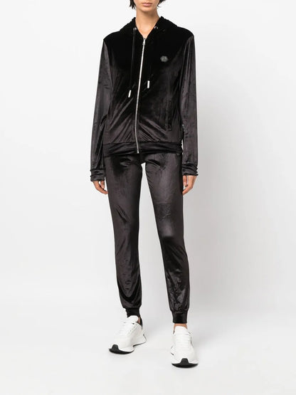 Logo-Patch Velvet-Cotton Trousers