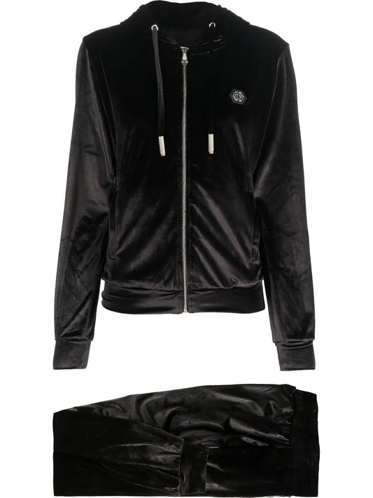 Logo-Patch Velvet-Cotton Trousers