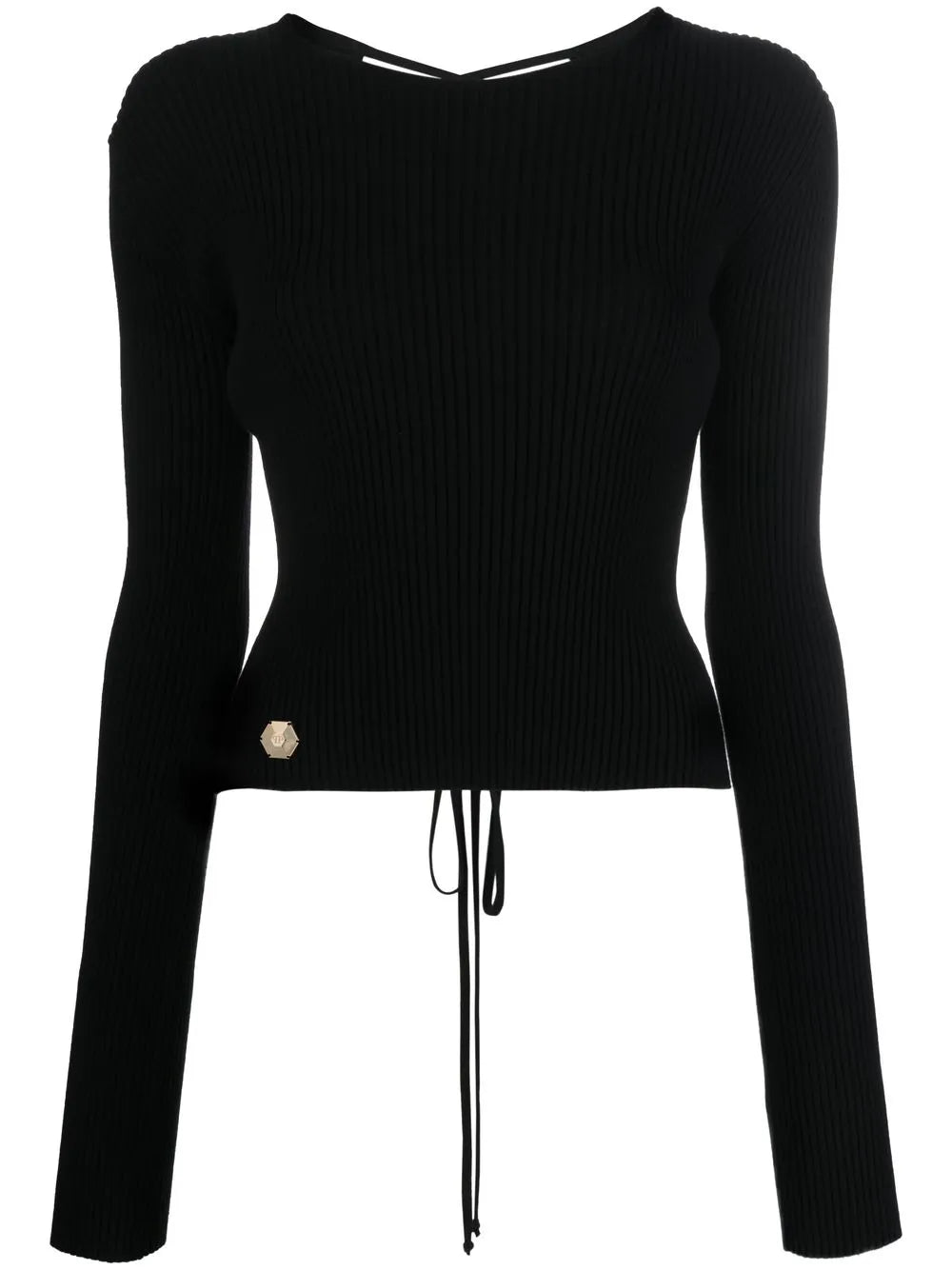 Lace-Up Detail Knitted Top
