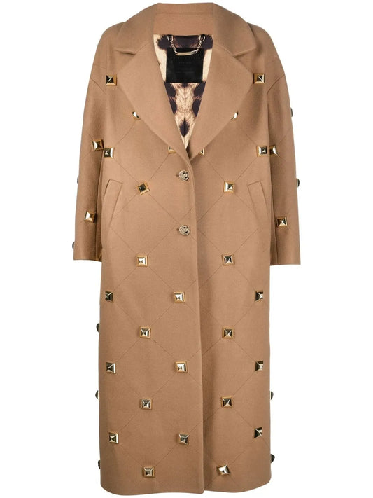 Stud-Detailed Button-Front Coat
