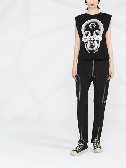 Graphic-Print Sleeveless Top