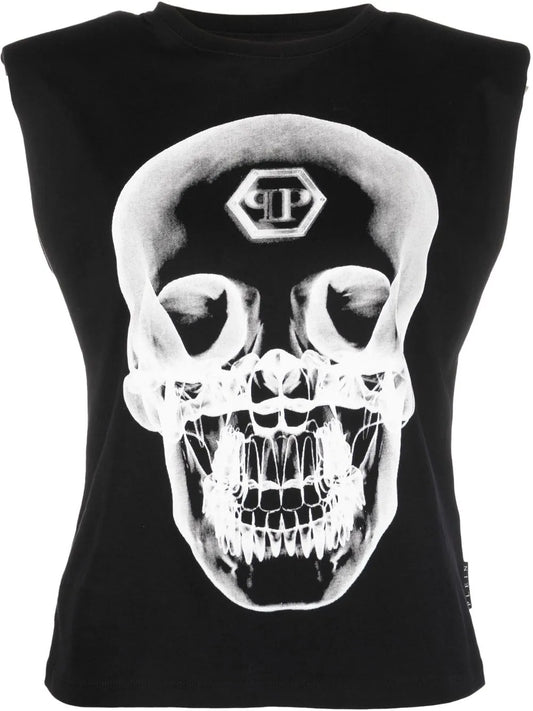 Graphic-Print Sleeveless Top