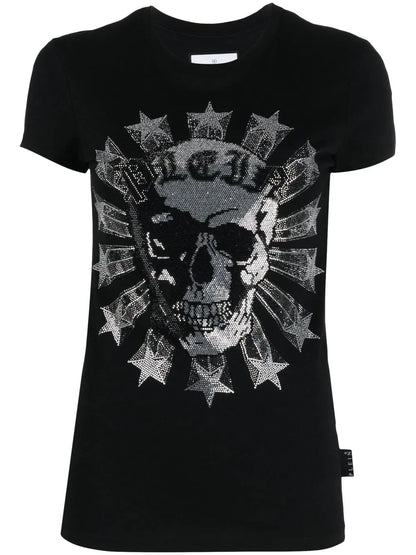 Sexy Pure-Fit Skull Strass T-Shirt