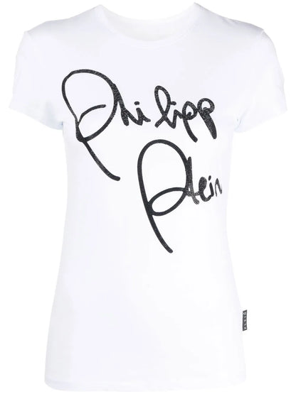 Crystal-Embellished Script T-Shirt