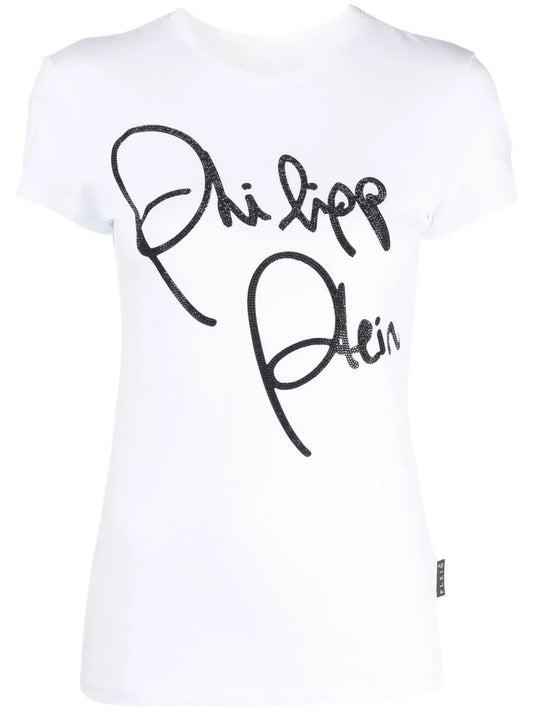 Crystal-Embellished Script T-Shirt